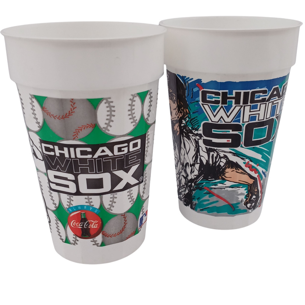Chicago White Sox Souvenir Plastic Stadium Cups 16 oz Dishwasher Safe Lot of 2